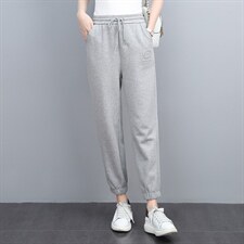 2021春季新款时尚个性腰部松紧系带休闲运动裤，女装休闲裤，玛其路