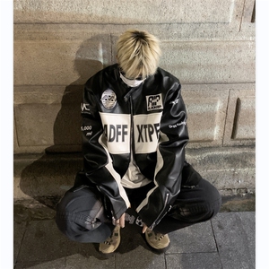 美式皮衣外套男士韩版潮流高街帅气2025春季新款ins夹克W5640-P76图片