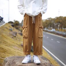日系宽松阔腿工装裤男潮牌秋冬cityboy坠感休闲冲锋裤子GH103-P40，男装工装外套，星座1008-1