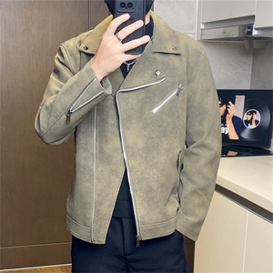 JK898-P100男士皮衣外套韩版潮流修身机车服加绒夹克男装上衣服图片