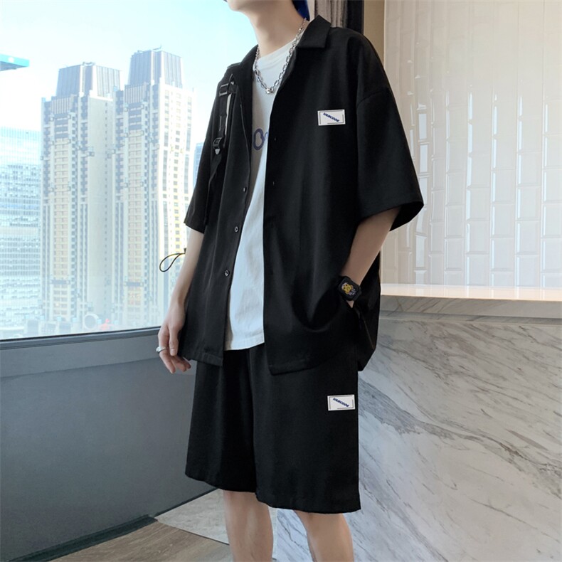 休闲运动套装男士夏季贴标青少年短袖短裤一套搭配TZ005-特批60,男装休闲裤,星座718-1