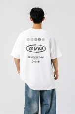 领口拉链拼接设计大码M-5XL印花短袖T恤男：棉DX78024P50控78，男装T恤，星座227-7