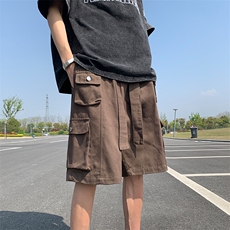 大码宽松多口袋工装裤休闲裤短裤五分裤A014-DY2356-P60控78，男装休闲裤，电商A014