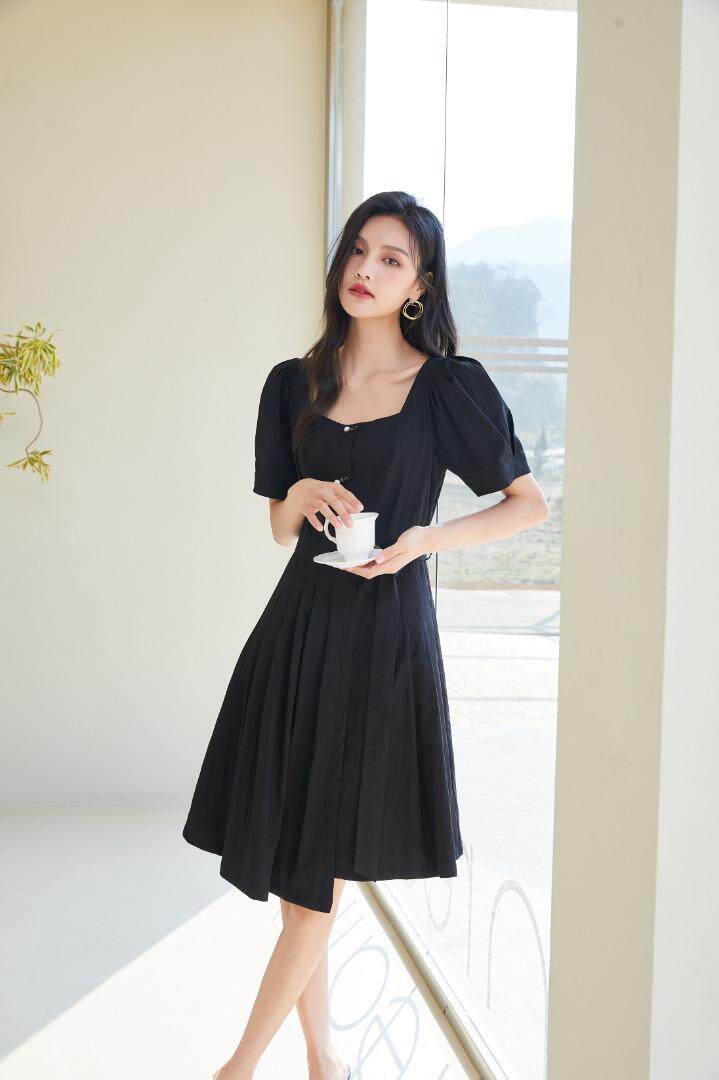 夏装新款优雅知性中长款连衣裙，女装连衣裙，千浪依族