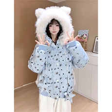 1506A/G78260/P94冬日新款暖和满印星星连帽棉服外套，男装棉衣，星座1506A