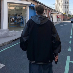 棒球服夹克男士拼接棉服秋冬季2023新款休闲男装美式复古高街外套图片