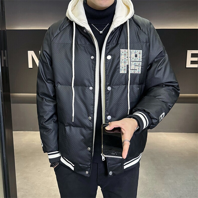 2025新款男士羽绒服冬季连帽假两件外套B240-YR8069-P215微阔版,男装羽绒服,电商B240