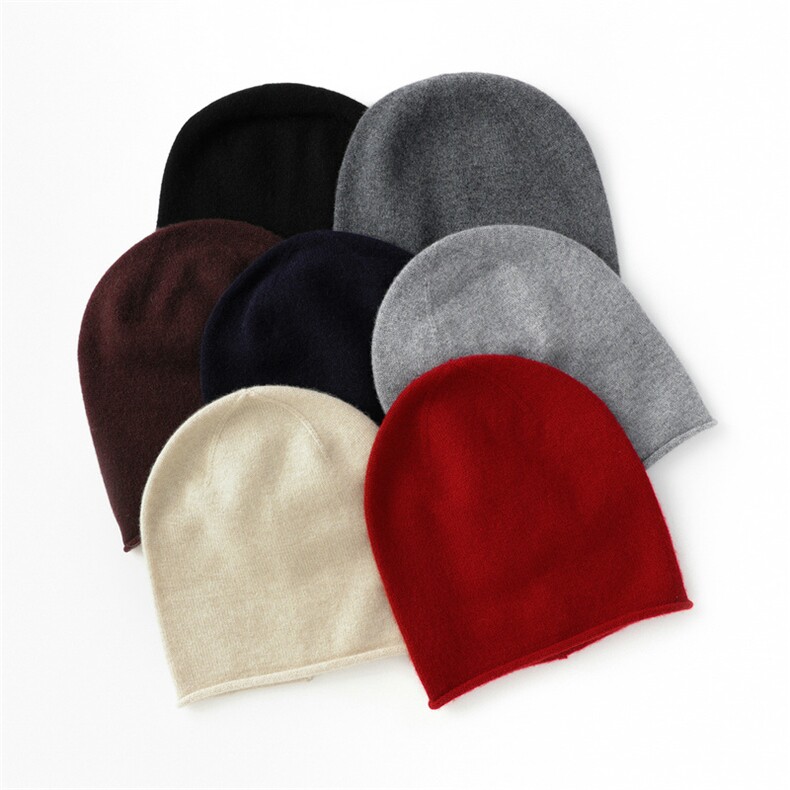 2025冬季新款时尚百搭通勤简约休闲七针平面卷边帽，帽子，朝思纯山羊绒
