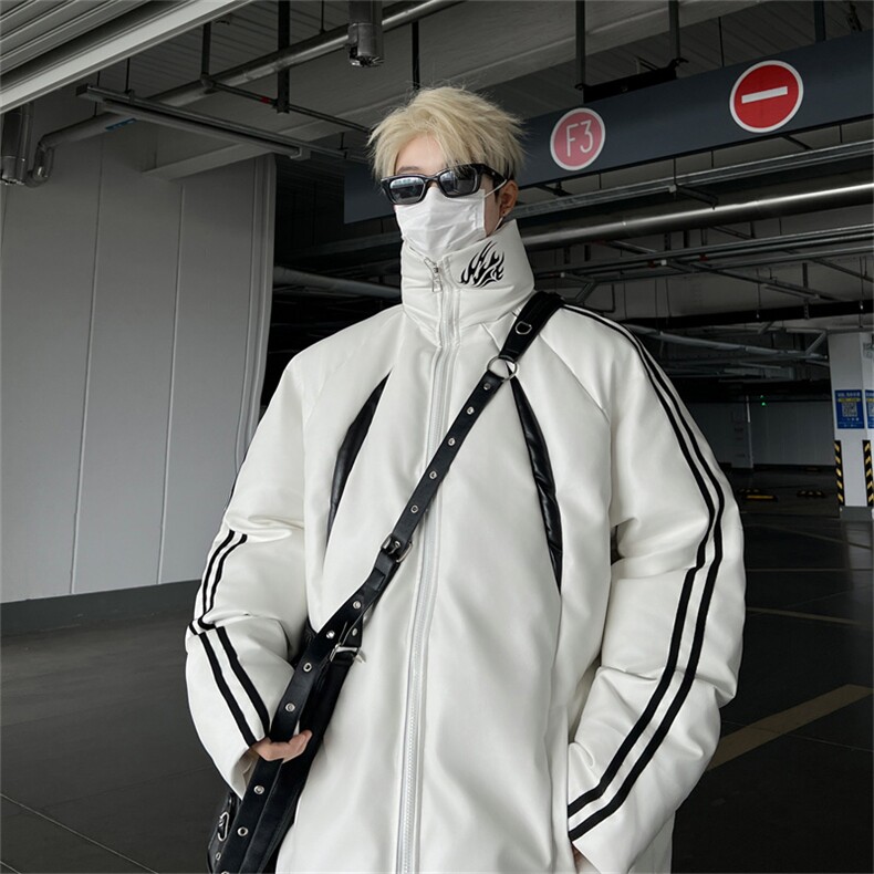 三条杠皮棉服冬季宽松棉衣立领冬装棉袄外套男MY2416-特100控168图片