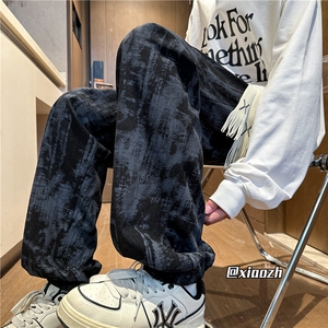 XZ616 秋季新款灯芯绒满印破缝休闲束脚卫裤 TY1077 特P30控58图片
