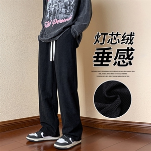 休闲裤男欧绒百搭帅气直播纯色直筒裤DSA157B-K261-P45图片