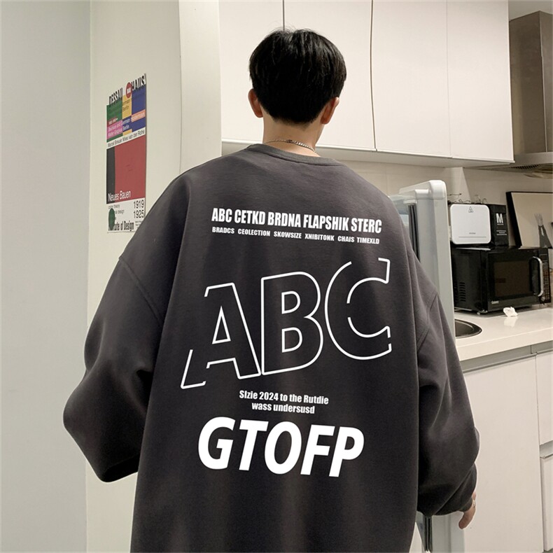秋季新款320G华棉圆领卫衣面布棉WH2480-P35控58,男装卫衣,电商B370