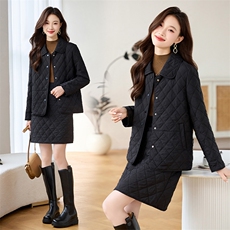 香莘料2025年冬装新款韩版气质两件套棉衣棉服套装8023，女装棉衣/棉服，香莘料