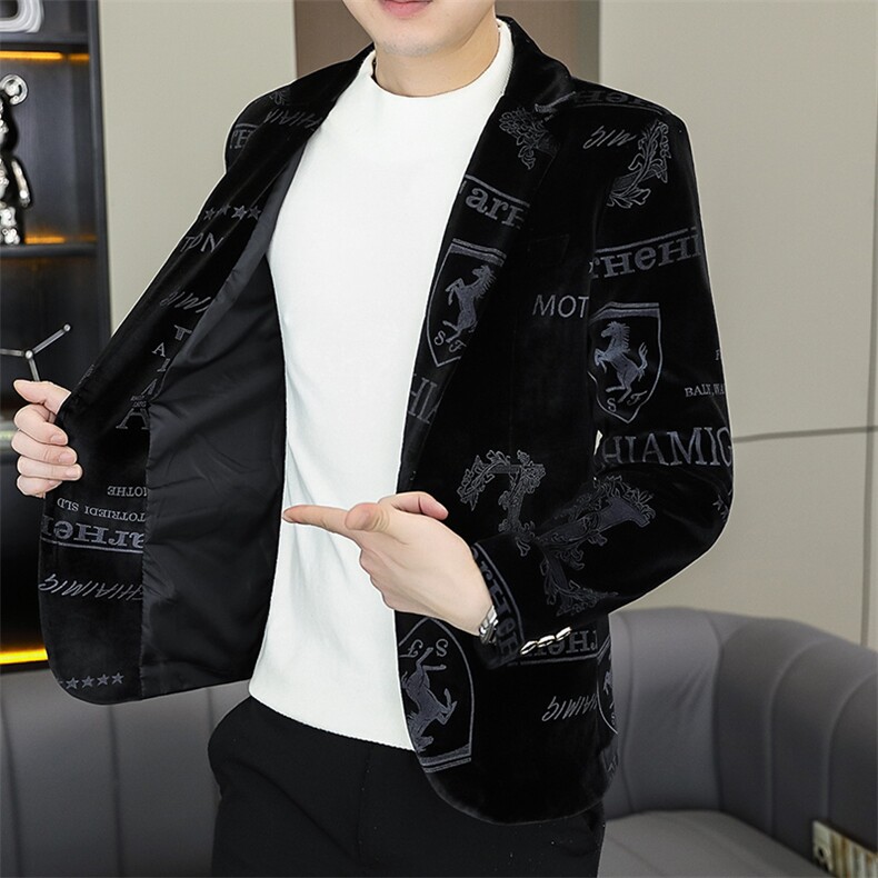 X612-P80秋季男士时尚西服个性印花小西装,男装西服,星座507A（原星座306B-2）