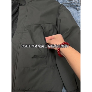 现货美式高街休闲夹克冬季立领纯色三防户外工装加厚棉服外套图片