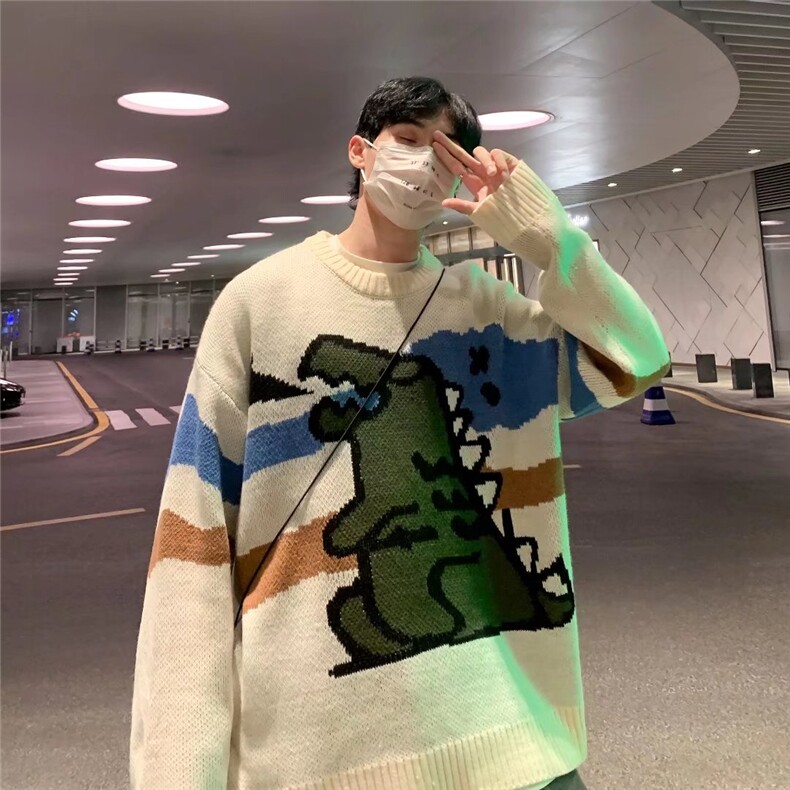 时尚套头宽松针织衫圆领秋季毛衣喷火龙毛衣M644P40,男装针织衫/毛衣,星座1116-2