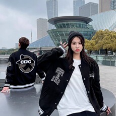 秋季美式嘻哈男女夹克情侣装棒球服复古刺绣百搭cleanfit痞帅外套，男装夹克，星座506A