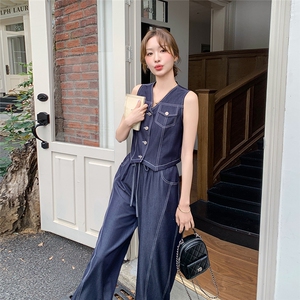 天丝牛仔色马甲+阔腿裤两件套-C051-S217-P165-K238图片