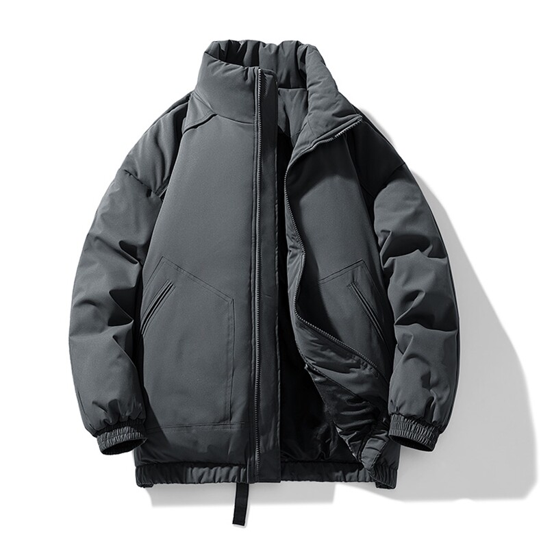 现货冬季美式休闲加厚雪山外套夹克立领纯色三防户外工装棉服图片