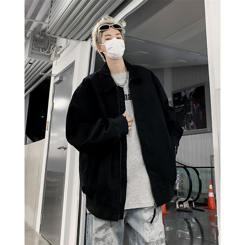 秋季新款港风日系复古纯棉马丁帆布翻领夹克外套男潮JK1271-P68,男装夹克,星座313A(原308A-2)