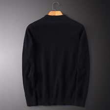2540冬季新款加厚澳洲山羊绒保暖休闲美杜莎刺绣毛衣(M-4XL，男装针织衫/毛衣，钱塘2010-1