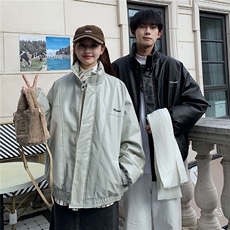 港风2025冬装宽松加厚pu皮棉衣外套潮男女大码冬季棉服S277-P128，男装皮衣，电商A233-1
