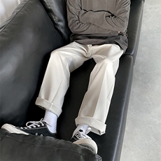 夏季款垂感宽松西裤男韩版休闲阔腿直筒裤潮牌ins高街百搭西装裤，男装西裤，星座707