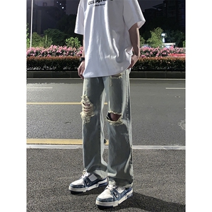 B221 美式ins高街暗黑系小众拉链直筒牛仔裤 LK23073-P65 控88图片