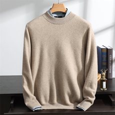 2025年秋季新款百搭四平厚款半高，男装羊绒套衫，澳坤羊绒