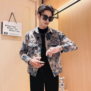 301A-1/J04/P75 2025秋季男士潮流痞帅夹克男休闲时尚花外套图片