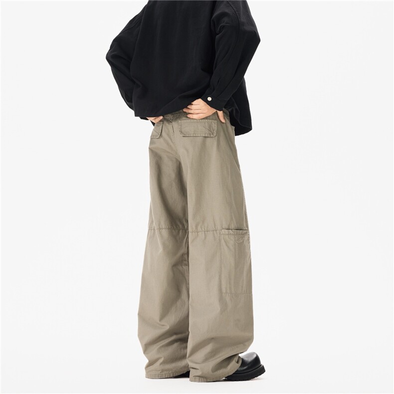 美式复古水洗解构弯刀休闲裤高街宽松阔腿长裤N1322-P55，男装休闲裤，星座1001-1