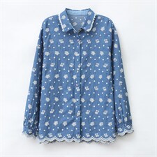 套装女2022秋季新款时尚休闲妈妈两件套牛仔绣花，女装大码女装，奕阳依阁