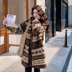 【新款】假两件拼接毛毛外套2C115-2357-P185-K278，女装棉衣/棉服，2C115