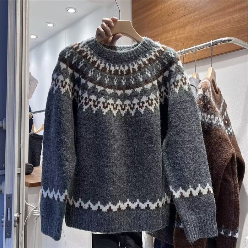 1506-1/MM1331/P56民族风复古毛衣男冬款高级外套宽松慵懒风，男装针织衫/毛衣，星座1506-1