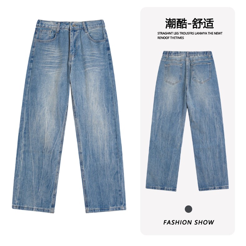 B221 美式ins暗黑高街重工艺修身微喇牛仔裤 LK25547-特P45控78图片