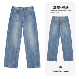 B221 美式ins暗黑高街重工艺修身微喇牛仔裤 LK25547-特P45控78图片