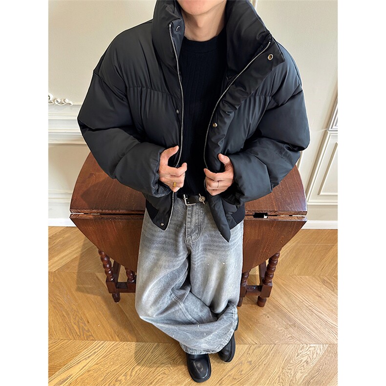 2025冬季立领加厚棉服PU皮棉衣情侣美式面包服外套潮MF3688-特P68，男装棉衣，电商B295