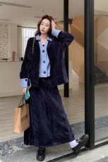 高级感轻熟风西装套装女2025秋季新款气质假两件西服半身裙两件套，女装套装/套裙，2C053