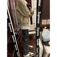 【双面穿】复古格纹外套男春秋新款潮牌宽松休闲哈灵顿夹克男女，男装夹克，星座601-1