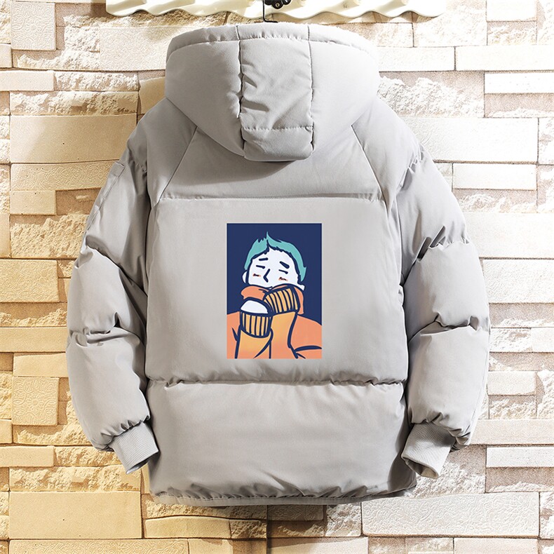 MY16042-P100 加厚加绒连帽衣男大码服男面包服男 砖墙挂拍图片