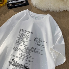 量大优供抖音视频支持得物配合二开美式满天星亮片短袖T恤MTX389，男装T恤，电商A486