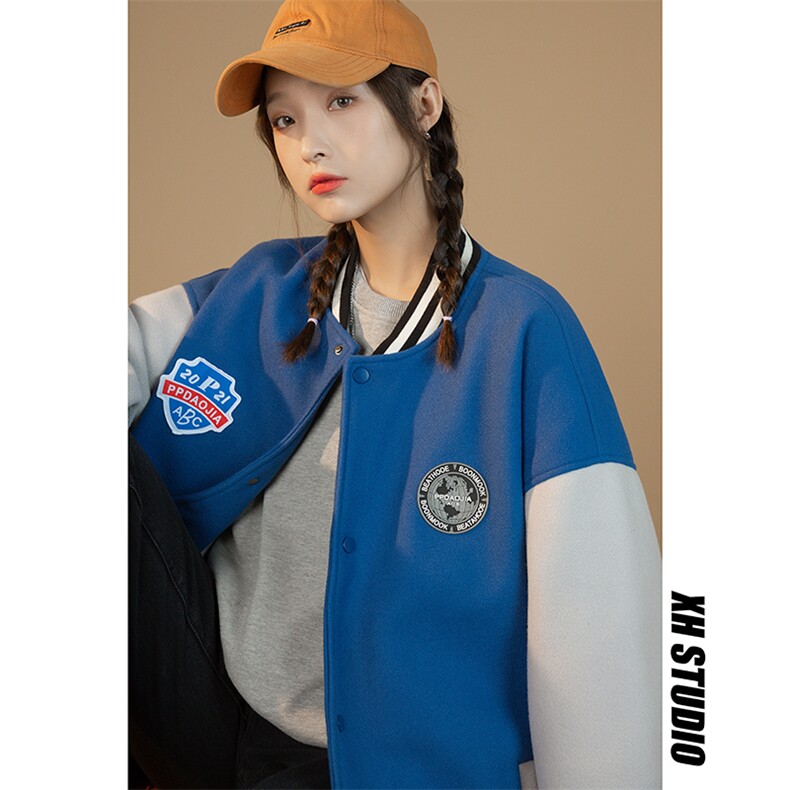 2022春季新款中性蒙马特棒球服呢料贴标外套夹克男J6822-P85,男装夹克,电商A001