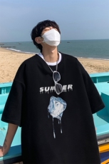 B239-1273-P28港风魔方水滴创意印花夏季重磅落肩袖短袖t恤，男装T恤，星座514-2(原B239)