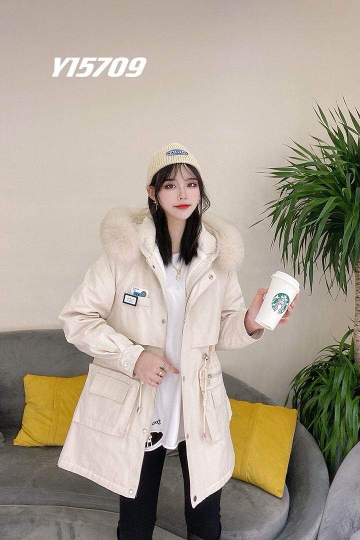 【现货】长款大毛领休闲派克，两个颜色两个码ml，其它，Moshus摩述