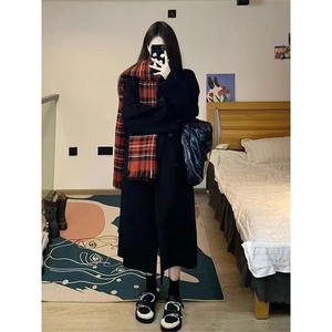 秋冬韩系高级感灰色百搭宽松显瘦毛呢外套小个子呢子大衣女中长款图片