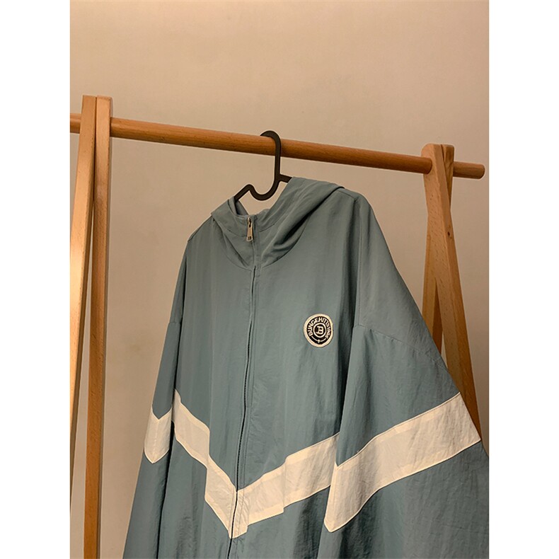 现货时尚学院风防风防水拼接撞色情侣外套XZ301AWT102P78,女装短外套,星座301A