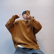 双织拼接艺术生毛衣MY803特P50，男装针织衫/毛衣，星座908-1