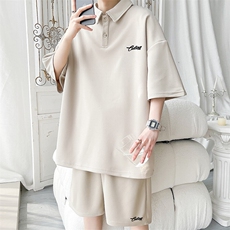 polo衫潮情侣短袖套装T3670上衣特P31控59-DK8631裤子特P26控49，男装Polo衫，电商A007