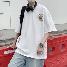 夏季潮牌宽松网红ins简约印花上衣美式街头短袖T恤男T1071-P32，男装T恤，星座512-2
