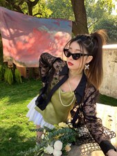 舞动蕾丝防晒衬衫，女装衬衫，Queena PHoebe